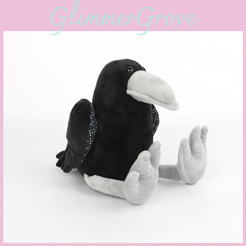 Adorable Black Crow Plush Birdie Soft Stuffed Animal Toy For Kids And Collectors