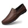Echt Leer Heren Schoenen Casual Luxe Merk Formele Heren Loafers Mocassins Italiaans Ademend Slip-On Mannen Bootschoenen Grote Maten