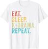 Eat Sleep KDrama Repeat TV Korean Movie Television Hangul TShirt Women Clothing Kawaii Clothes Korean Camisetas Versatile