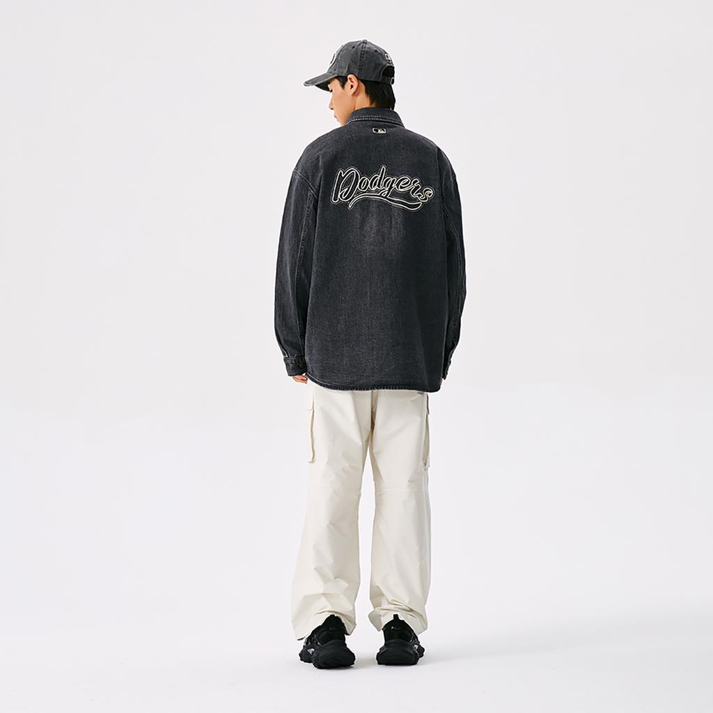 New MLB Preppy Style Collection Los Angeles Dodgers 25FW Shirt Unisex Standard Black 3ADRV0154-07BKS