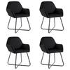 Vidaxl Dining Chairs, 4 Pcs, Black, Upholstered In Velvet