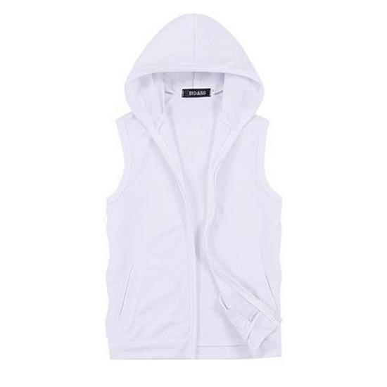 Men's Slim Fit Hooded Sleeveless Vest - Spring/Autumn, Plus Size, Lightweight Fitness Cardigan