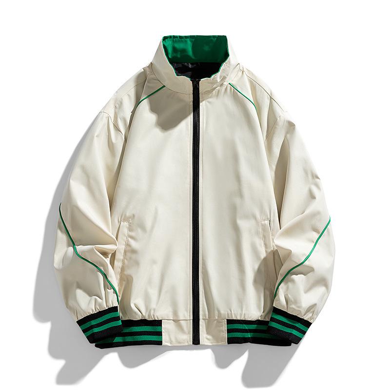New Baseball Uniform Jacket Men's Spring and Autumn Stand-up Collar Jacket Public Version Solid Color Top Loose Versatile Cardigan
