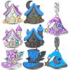 Purple Charms Bead Copper Luminous House Star Moon Pendants Fit Bangle Bracelet Necklace Diy Jewelry