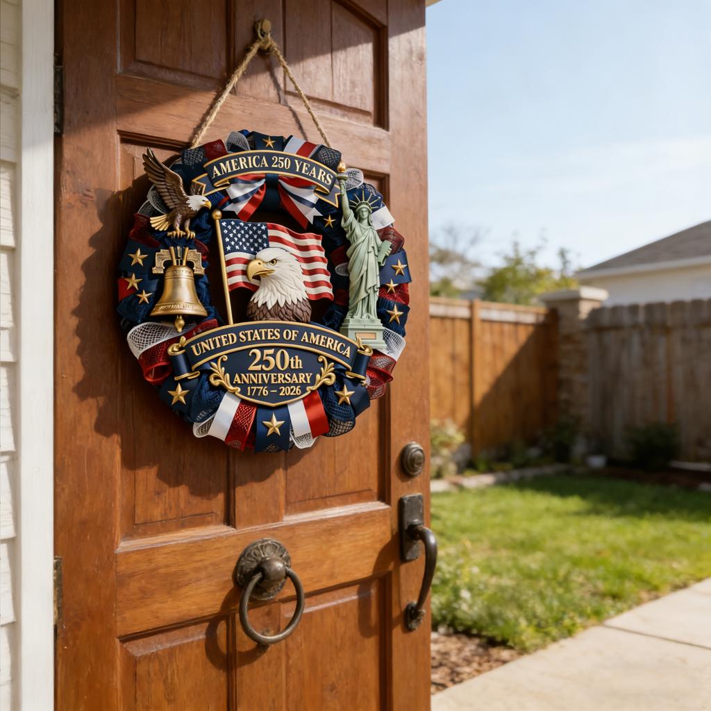 Farmhouses Wooden 4th of July Door Hanger Sign With Patriotics Theme For Holiday Parties Decoration And Gift Giving