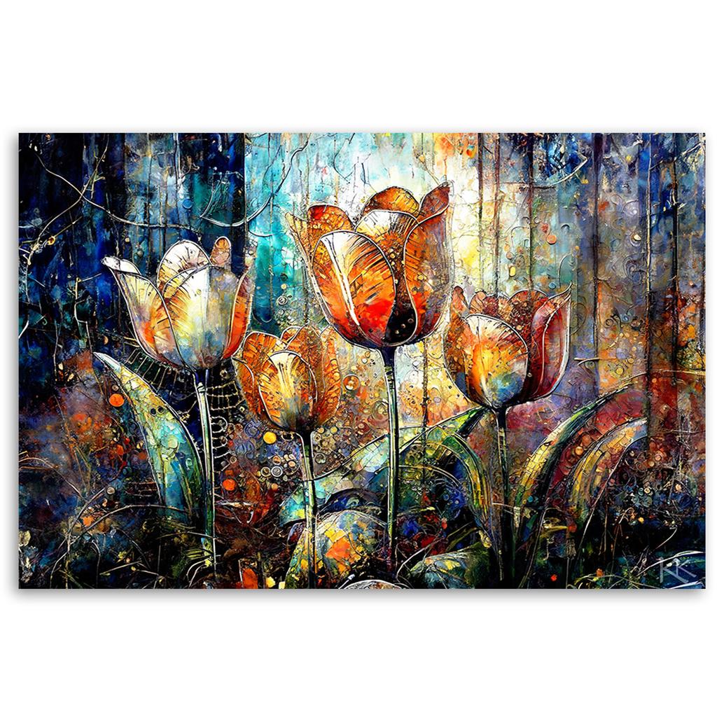 Canvas Print, Flowers Abstract Colorful
