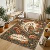 Autumnal Leaves Theme Soft Crystal Velvet Rug Custom Name & Text Print Non Slip Floor Rug for Bedroom Living Room