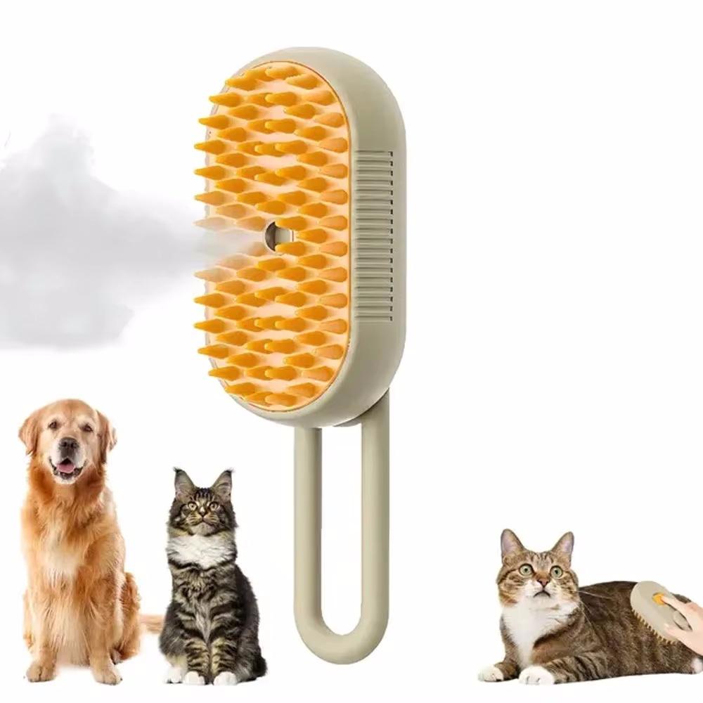 

Cat Steam Brush Steamy Dog Brush 3 in 1 Rechargeable Spray Cat Hair Brushes for Massage Pet Grooming Comb Hair Removal Comb хаки