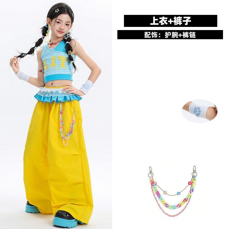 Mädchen Jazz Dance Outfit Kinder Hip Hop Bühnenauftritt Set Trendige Tanzkleidung