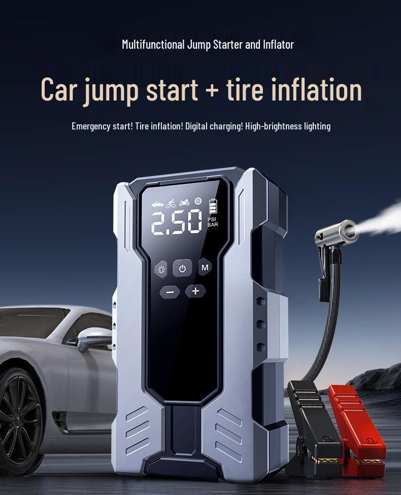 Professional Car Jump Starter & Air Pump 12V Power Bank - Strong All-in-One Emergency Battery Booster