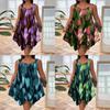 Geometric Pattern Sleeveless Dress With Gradient Colors For Casual Spring Summer Womens Fashion