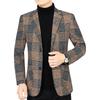 Męska Marynarka Garniturowa Wiosna Jesień Męska Marynarka Garniturowa w Kratę Casualowa Biznesowa Odzież Markowa Męska Slim Blazer Masculino