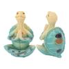 Sea Turtle Yoga Figurine Decoration Summer Meditating Decor Spring Garden Resin Handicraft