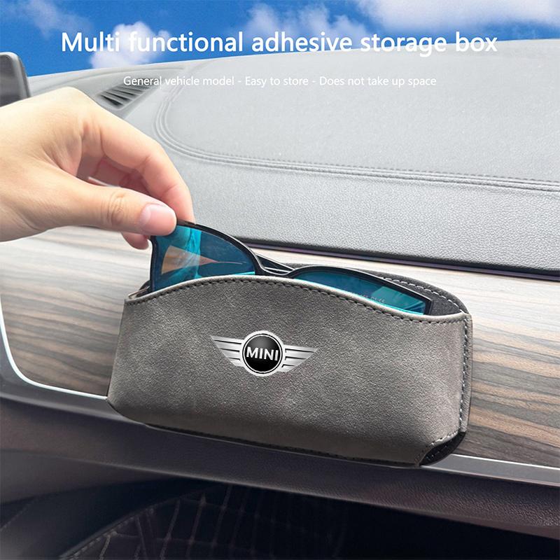 Leather Car Sunshade Glasses Frame Convenient Storage Box For BMW Mini Cooper R50 R53 R55 R56 R60 R61 F54 F55 F56 Car Stickers Tnrjc00