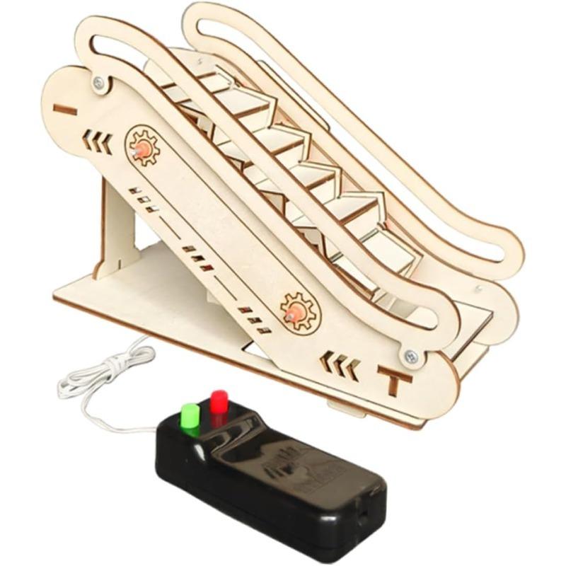 Escalator Model Mechanical Elevator Puzzle Model Building Kits Small Elevator Model Elevator Lift Elevator Model Puzzles Stem Motor Beige