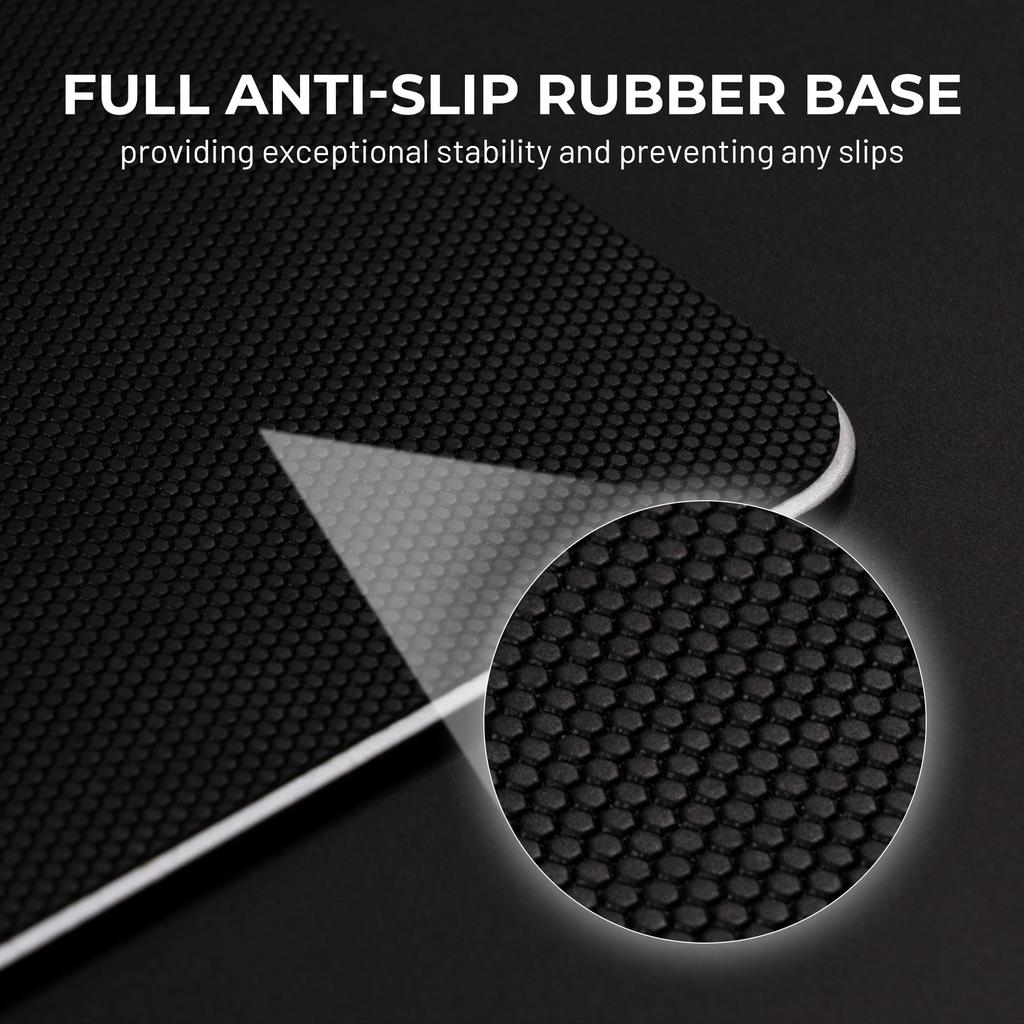 XVX White Terrain Glass Mousepad Hard Gaming Fine Etched Rubber Base x 4.0, Mousepad, Ultra-Smooth Surface, Non-Slip (410mm 310mm)