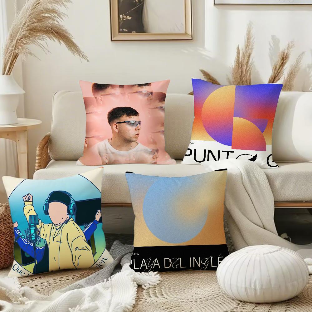 Rapper Q-Quevedo Columbia Album Pillow Case Square Double-Sided Printing Short Plush Sofa Cushion Cover Bedroom Bedside Pillow