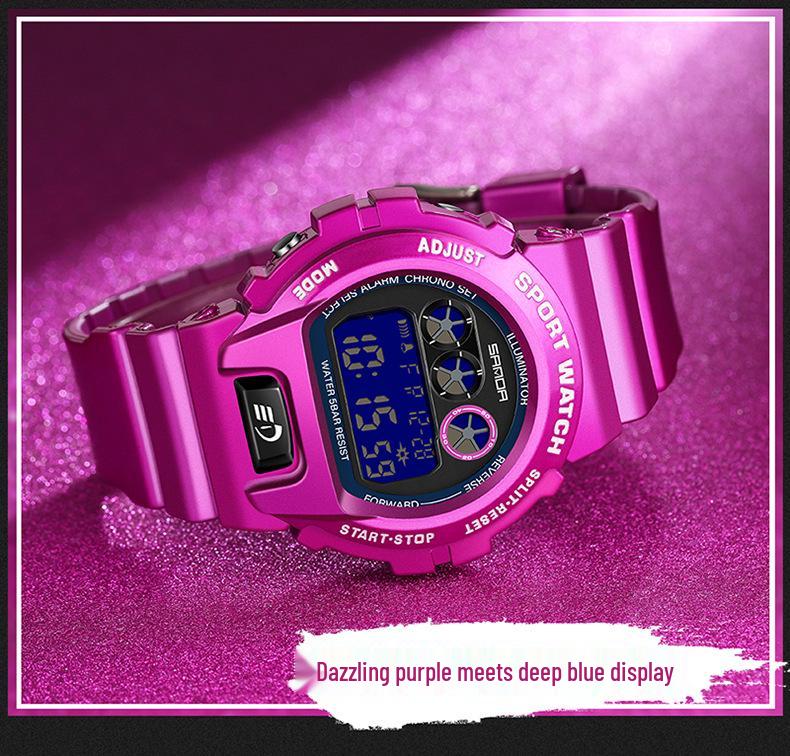 Sanda Multifunctional Green Light Electronic Watch, Fashionable Wristwatch for Men, Women, and Students.