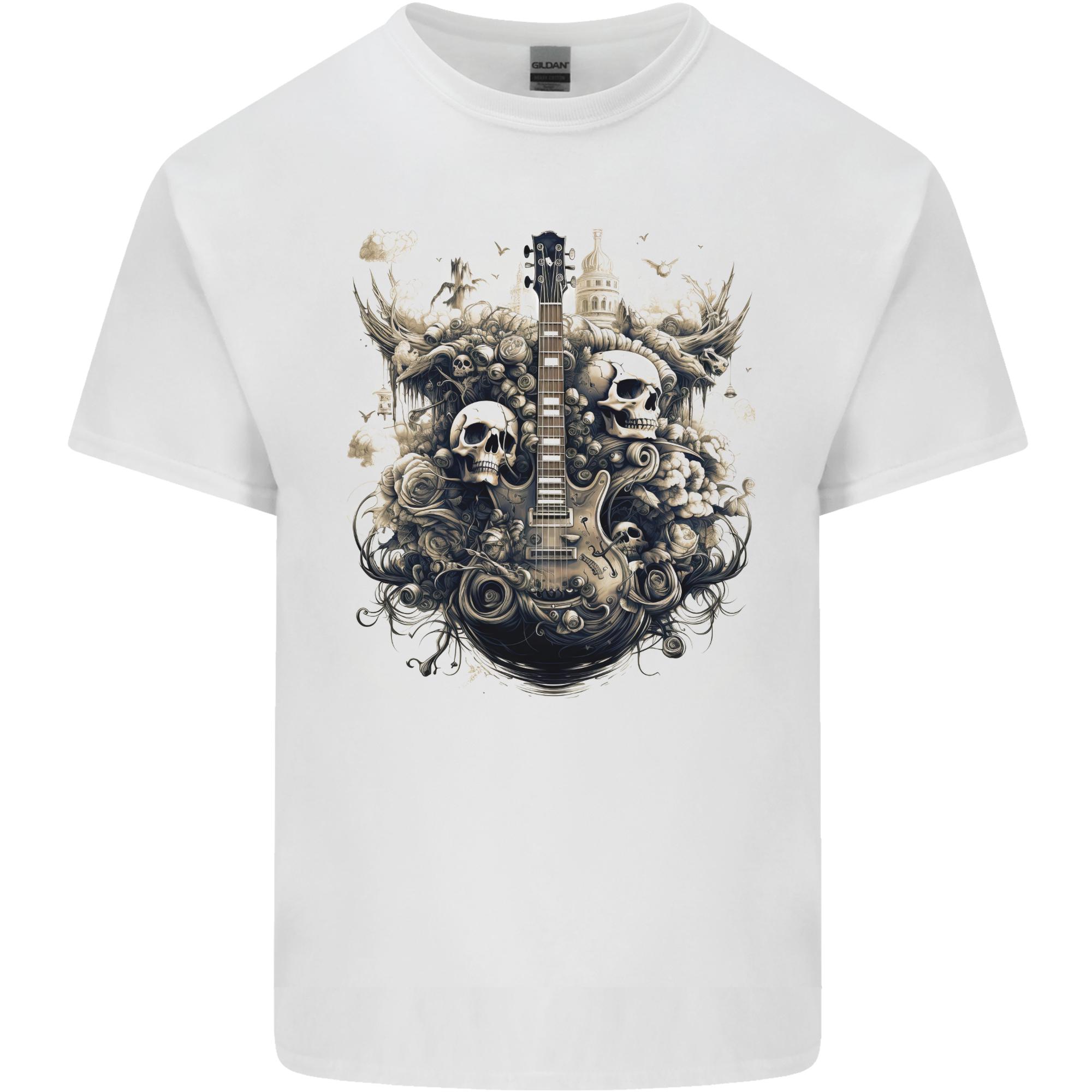 Guitar Skull City Heavy Metal Rock Music Unisexs Light Cotton TShirt S