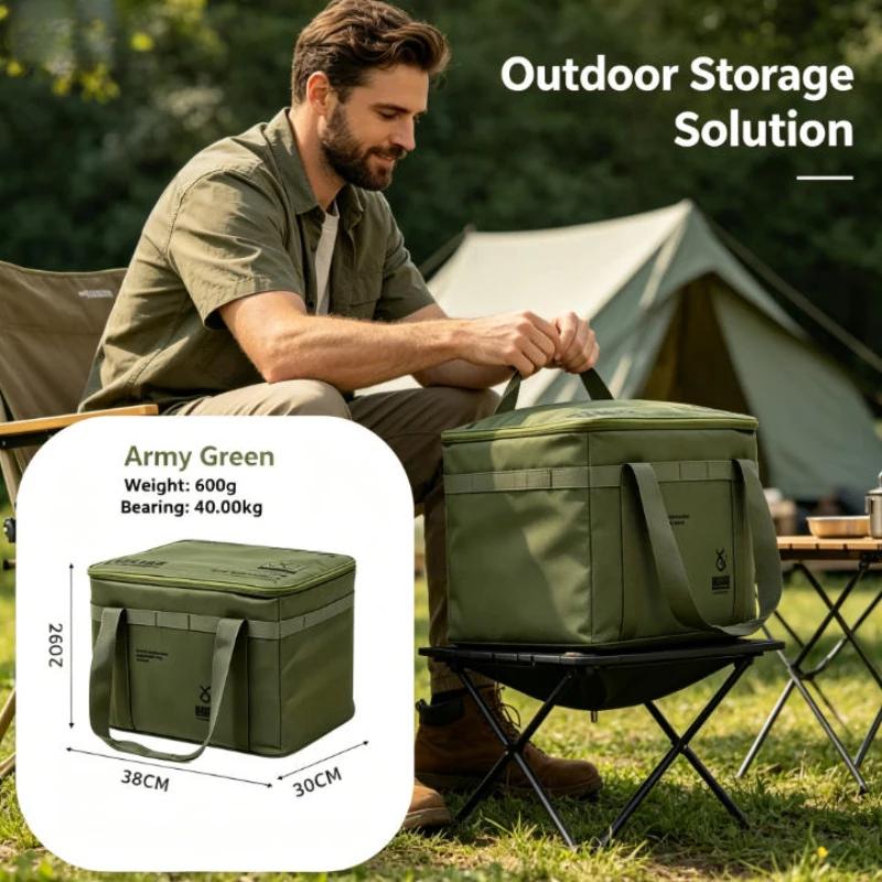 30L Tactical Camping Storage Bag Waterproof Insulated Foldable Organizer for Picnic Tableware and Field Gear