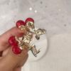 Little Grab Clip Rhinestone Hairpin Korean Style Headwear Cherry Hair Claw Female Hair Accessories