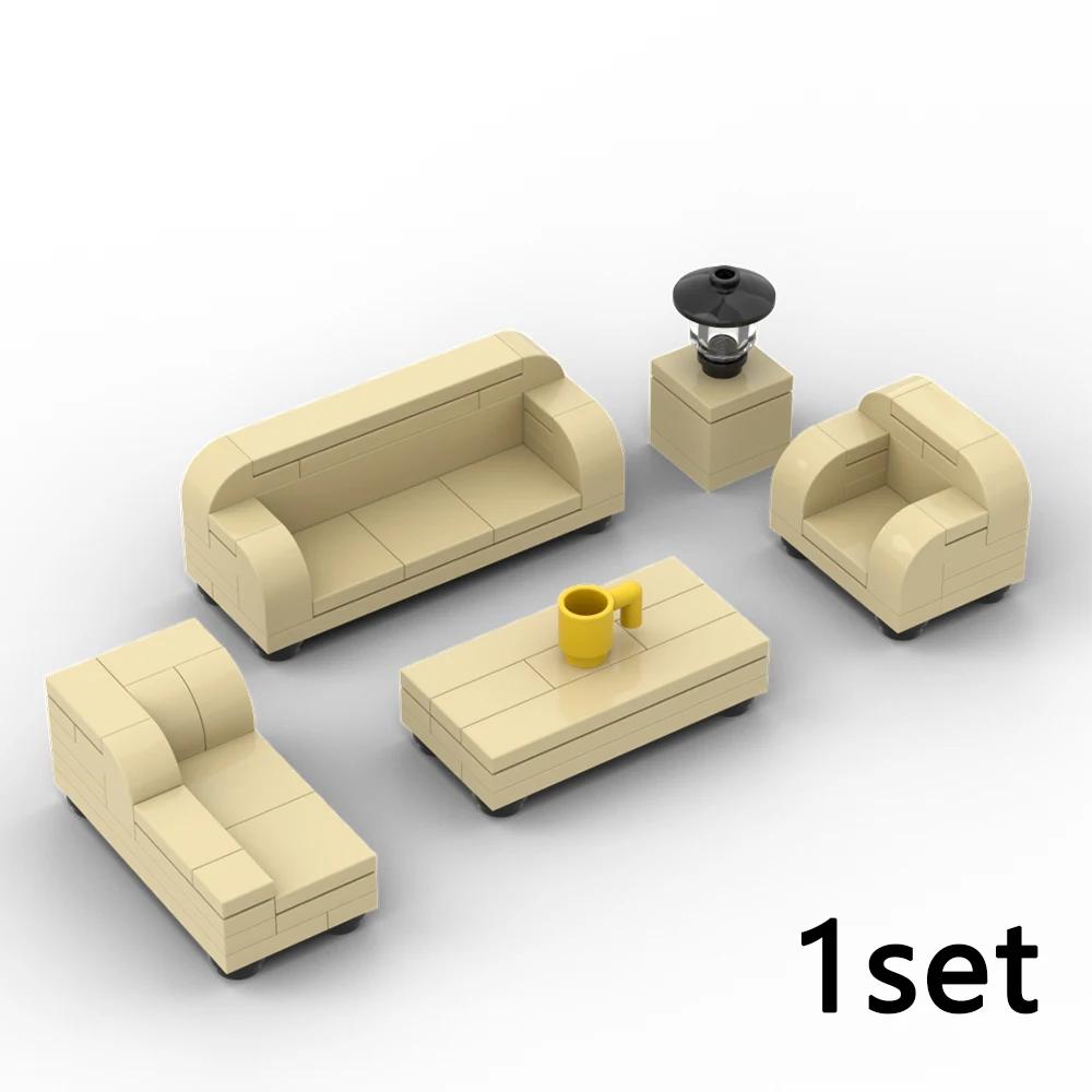 City Furniture Bed Series Creative Bricks TV Kitchen Bedroom Bathroom Parts Basketball Stand DIY Kits Kids Toys Building Blocks
