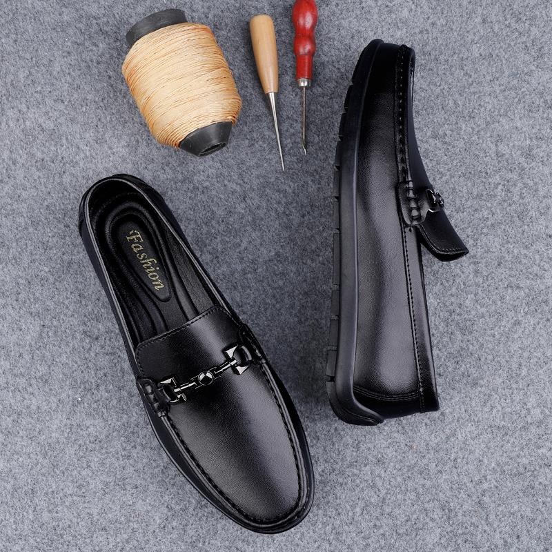 Fashion New Trend Men's Dress Shoes Hot Sale Male Loafers Genuine Leather Casual Footwear Slip on Driving Shoes Leisure Walk Moccasins