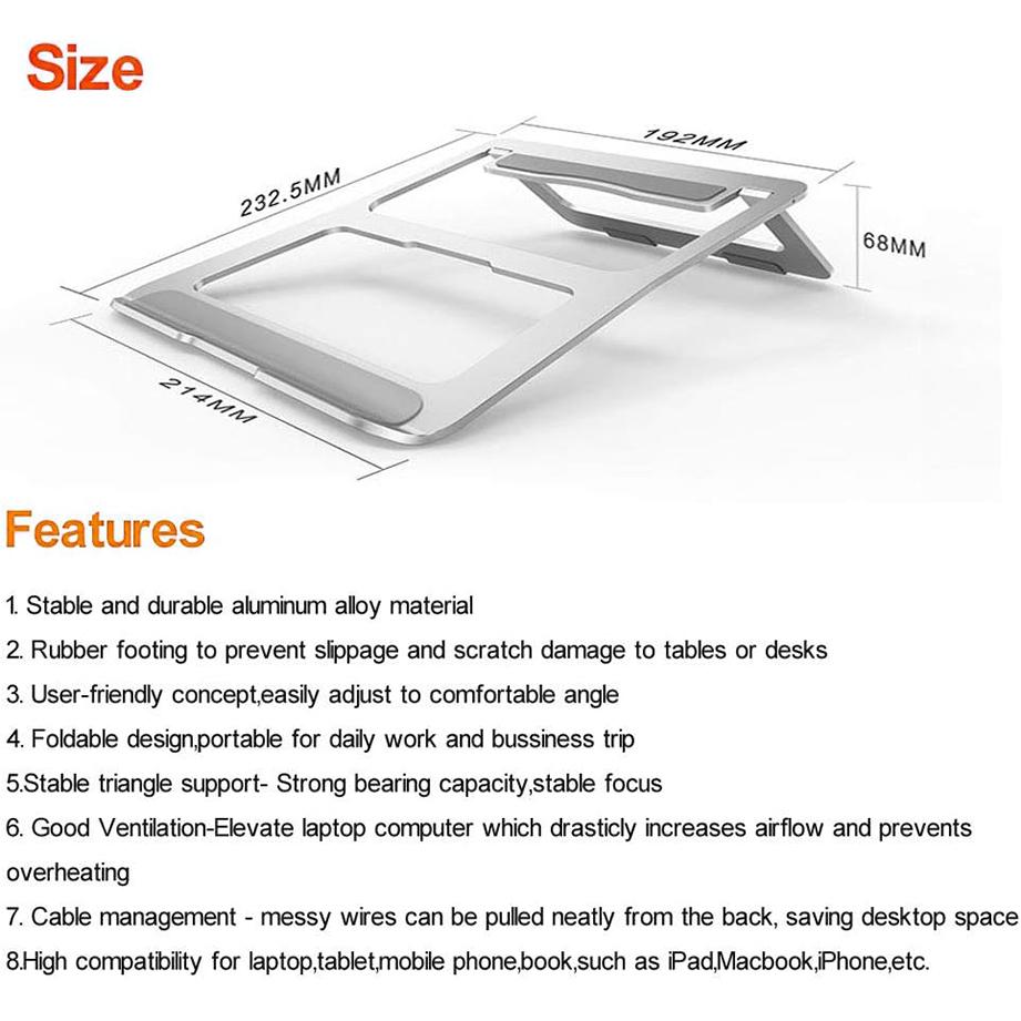 56-A Portable Desktop Notebook Stand Aluminum Alloy Laptop Cooling Heighten Bracket