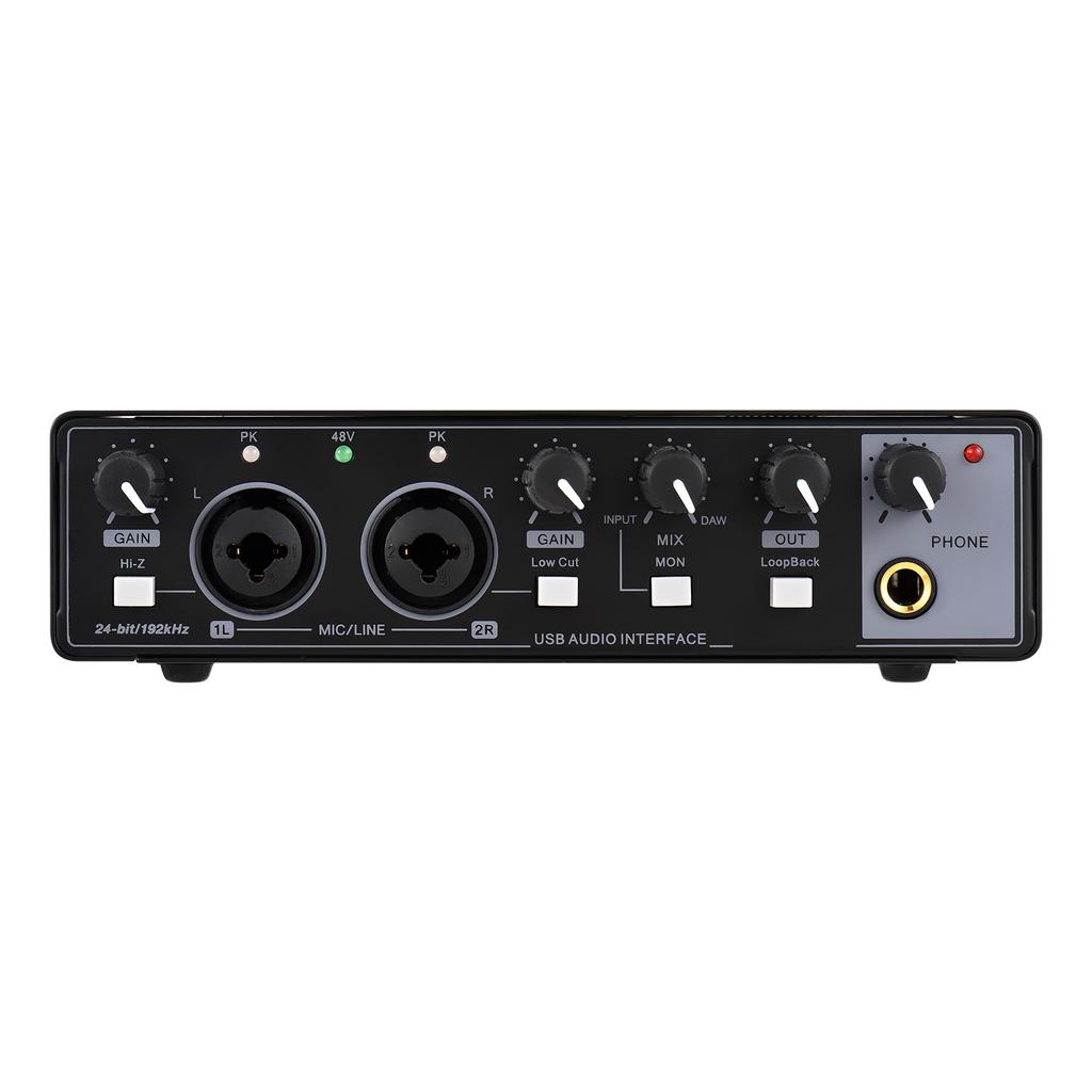 Professional Recording Microphone Interface 5V Type-C USB and Data USB 2.0 Mixing Console Microphone Sound Card