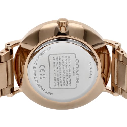 Coach PERRY Watch, 36mm, White Dial, Stainless Steel, Mineral Glass Quartz, Water Resistant, China Watch, 14503938, Women's, Gold