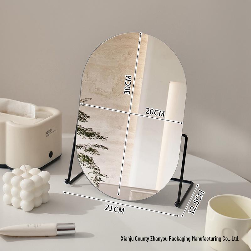 Espelho de Beleza Redondo - Espelho de Maquilhagem de Mesa para Quarto ou Dormitório