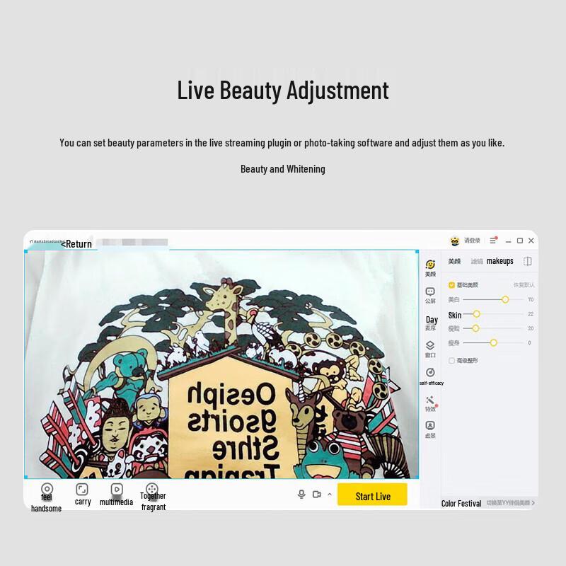 Aoni 2K HD USB Webcam for Live Streaming and Video Conferencing