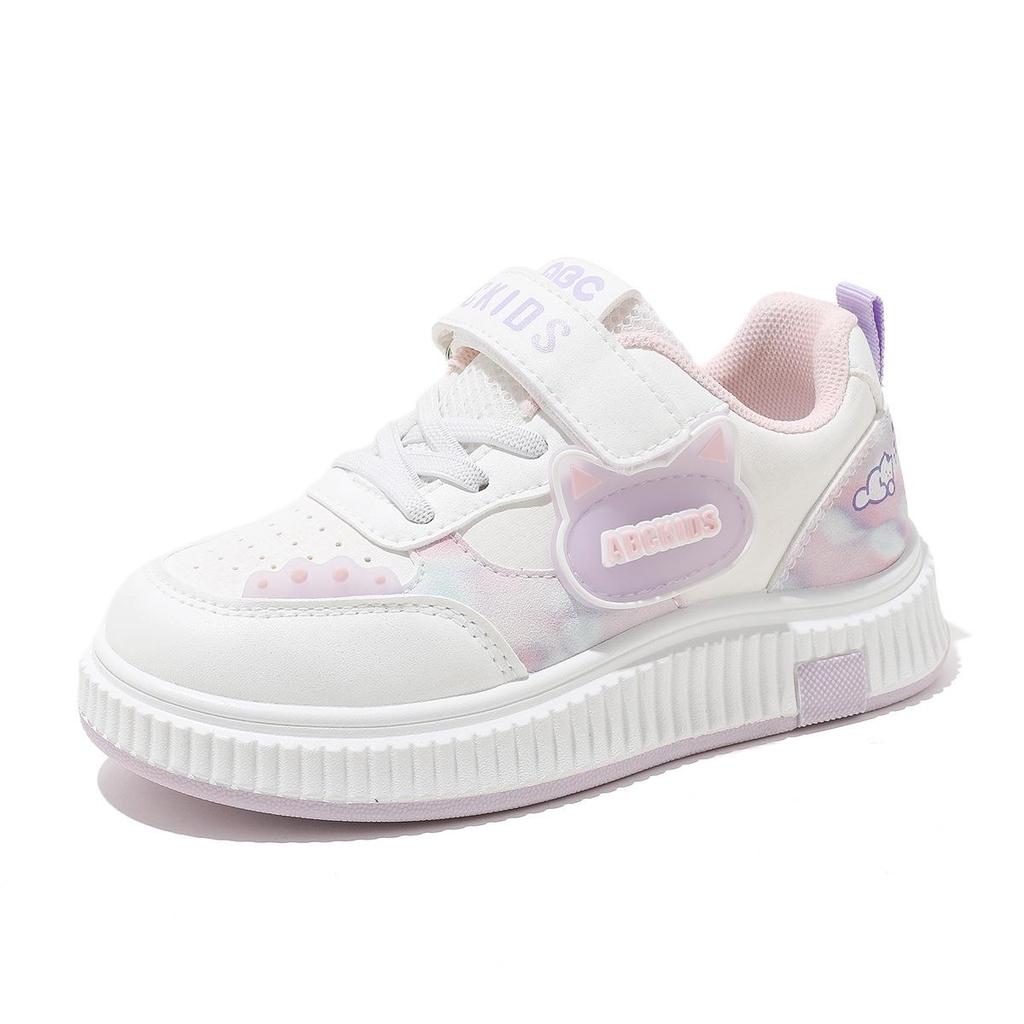 ABCkids 2026 Spring Velcro Sneakers for Girls - Pink & White, Sizes for Medium & Large Children