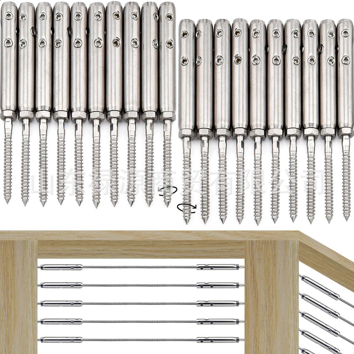 

Toothless Tensioner for 1/8 Stainless Steel Cable on Wooden Pole Fence Hardware Kit 1/8