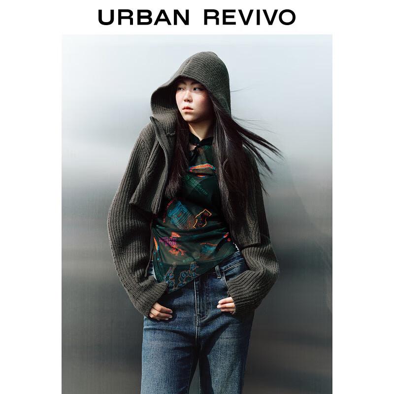 

UR Women s Double-Zipper Hooded Knit Cardigan S