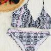 Dwuczęściowy strój kąpielowy bikini z wzorem azteckim, wiązany komplet M Dwuczęściowy strój kąpielowy bikini z wzorem azteckim, wiązany komplet M
