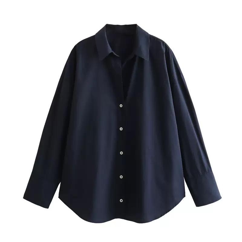 Women's Shirt Long Blue Shirt Women Spring Long Sleeve Oversize Shirts Blouses Korean Style Casual Button Up Shirts