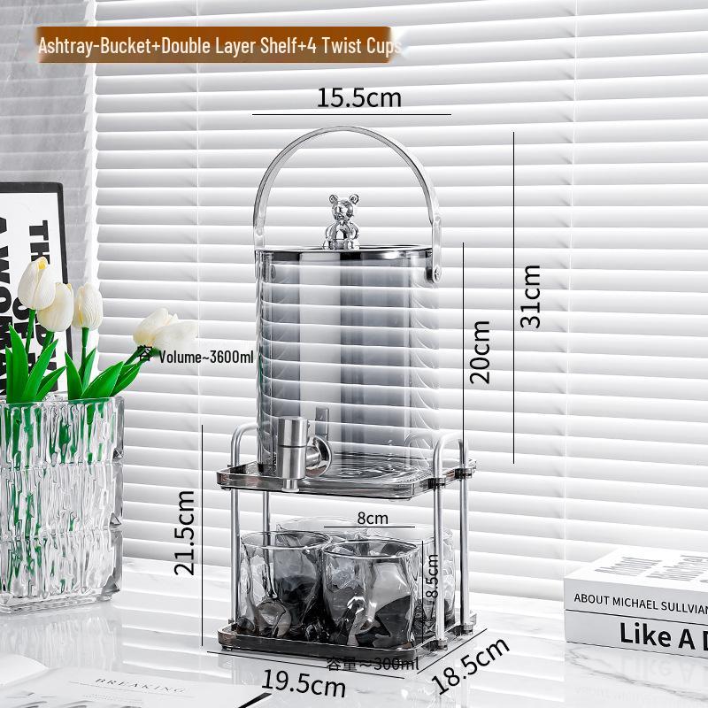 Elegant Glass Cold Water Kettle Set with Faucet - Large Capacity for Homemade Beverages
