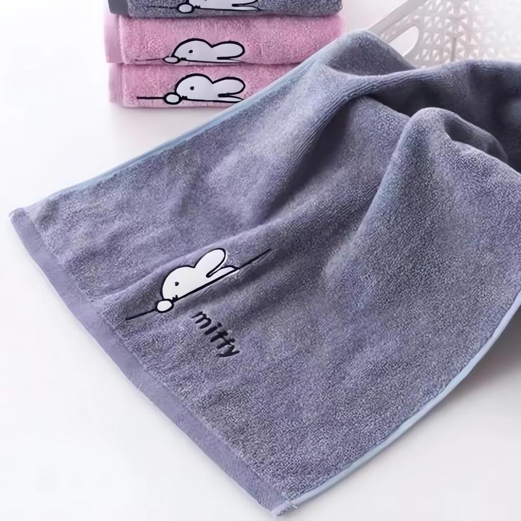 Miffy and Snoopy Face Mini Bath Hand Cute Set of Towels Towel, Towel, Towel, Soft, Lint-Resistant, Durable, Thin, (Miffy C, 4)