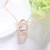 Stylish Rose Gold Heart-Shape Necklace Simple Clavicle Pendant Ornament Festival Birthday Gift