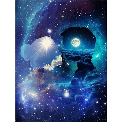 Pintura de diamante amante del cielo estrellado, mosaico de diamantes hecho a mano, bordado de diamantes, punto de cruz