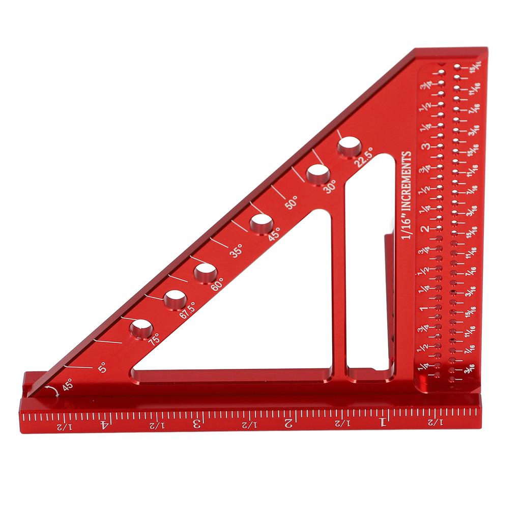Linijka pomiarowa 90 stopni 5 cali 22,5 stopnia ‑90 stopni Kwadrat stolarski ze stopu aluminium Linijka do znakowania otworów dla