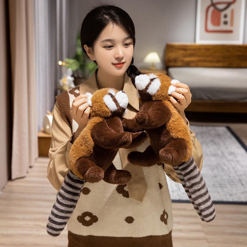 Cute Cute Raccoon Doll Plush Toy Red Panda Doll Children Soothing Rag Doll Birthday Gift