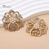 Floral Jewelry Solid Alloy Brooch, Hollow Pattern Lapel Pin with Strong Buckle Brooch Design, Electroplating Anti-Oxidation Badge for Coats