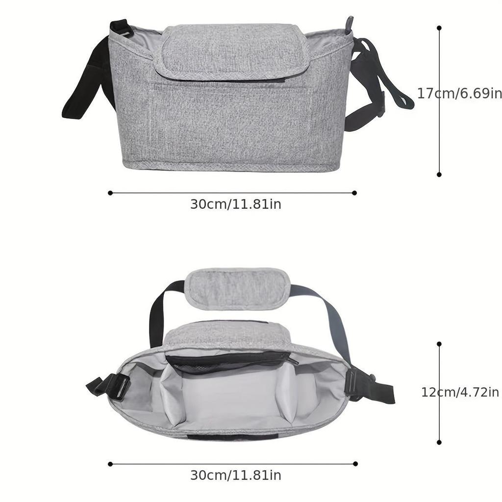 Multifunctional Baby Stroller Organizer - Large Capacity Mummy Shoulder Bag with Milk Bottle Holder