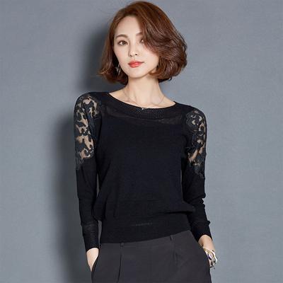 Ice Silk Knitted Sweater Women's Spring and Summer Korean Version Short Style Pullover Hollow Bottom Sweater Versatile Thin Top