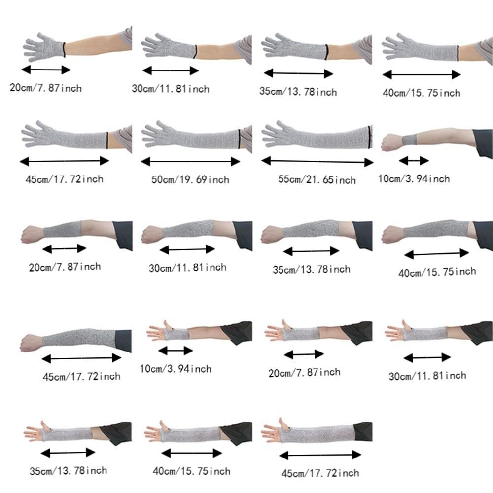 1Pair Breathable Safety Sleeves 20-55cm Anti Cut Arm Sleeve Durable Protection Gloves Labor