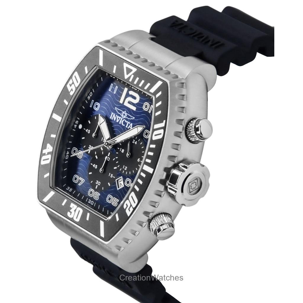 INVICTA Pro Diver Zager Chronograph GMT Silicone Strap Blue Dial Quartz 47281 100M Men's Watch
