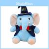 Plush Elephant Toy For Kids Soft Cartoon Sleeper Pillow With Wizard Hat And Bow Decor