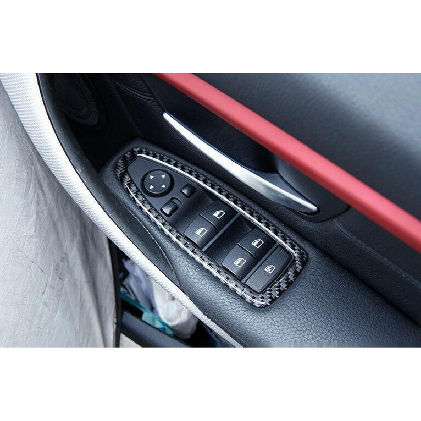 For BMW 3 4 Series GT 2013- Real Carbon Fiber Window Lift Panel Switch Trim